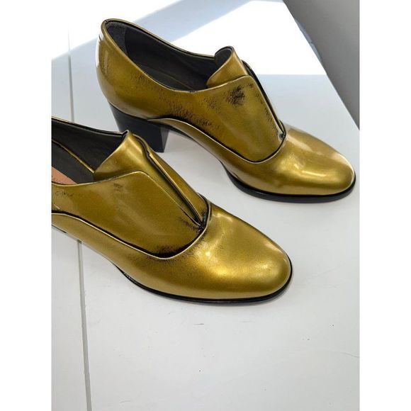 REED KRAKOFF Gold Mirror Slip-on Loafers Size EU37 - Picture 3 of 10